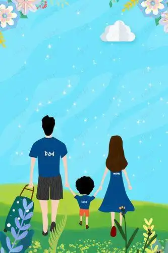 一家三口背影图片 一家三口背影图片卡通可爱