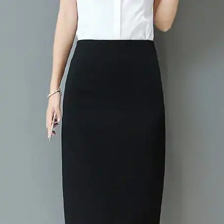 春夏高级感正装包臀裙黑色一步裙工装职业高腰过膝显
