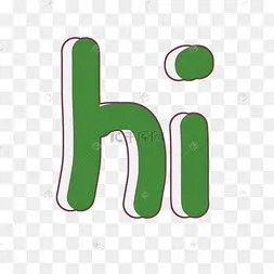 绿色英文hi下载 png下载金属文本效果艺术字体psd模型下载 png下载psd