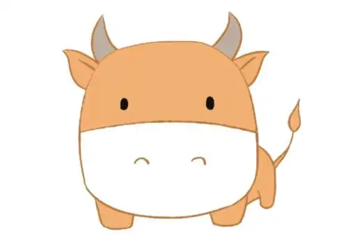 卡通小牛简笔画的画法步骤教程及图片大全