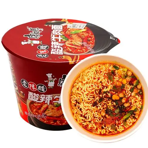 方便面康师傅桶面正宗陈醋酸辣牛肉面122g12桶整箱冲泡方便面