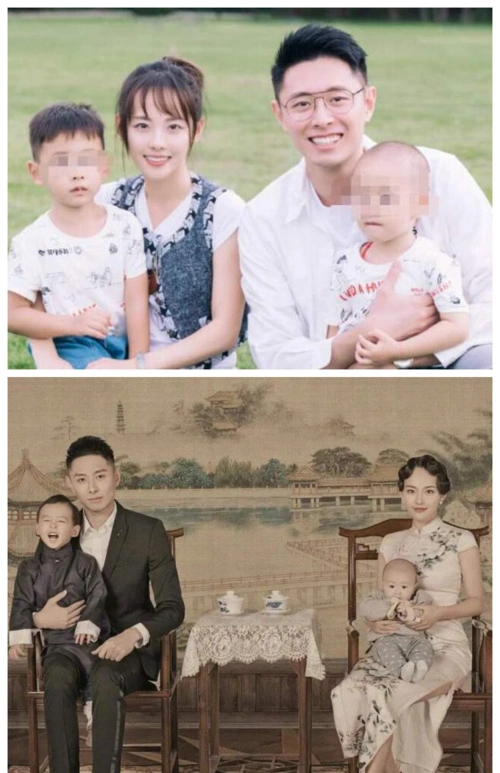 明星民国风全家福伊能静喜庆邓超恩爱他却被指重男轻女