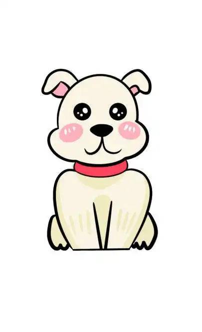 卡通萌萌小狗简笔画