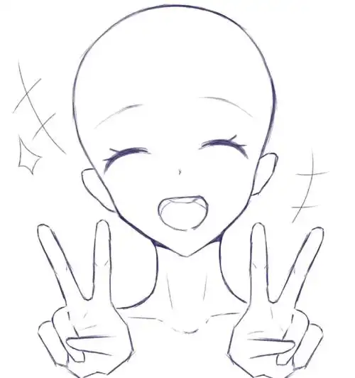 感觉第二张手部透视不是很对(抱歉#模板  #动漫人物模板  #单人绘