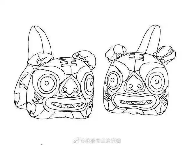 彩铅手绘过年小玩意儿布老虎