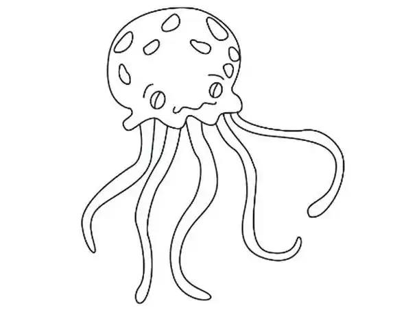 卡通水母简笔画简单的画法步骤图解教程