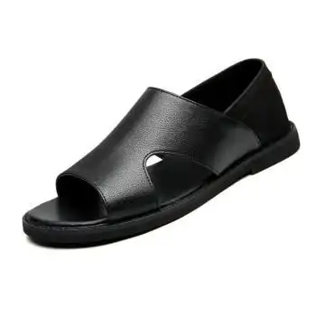 红蜻蜓男士凉鞋真皮2022年夏季新款休闲防滑软底罗马凉皮鞋外穿开车