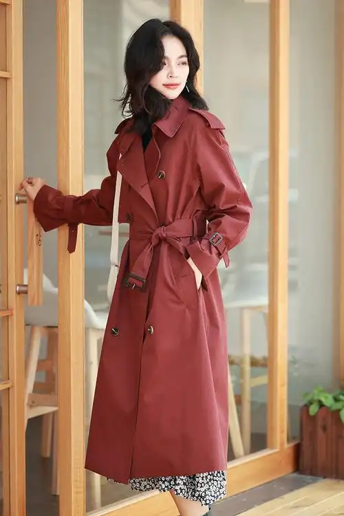 geleistory/geleistory文艺复古纯棉中长款女士风衣外套《晚秋》女主