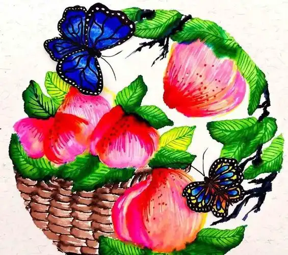 6-12岁儿童创意美术课程《水蜜桃》_北京拾二风画室_零二七艺考