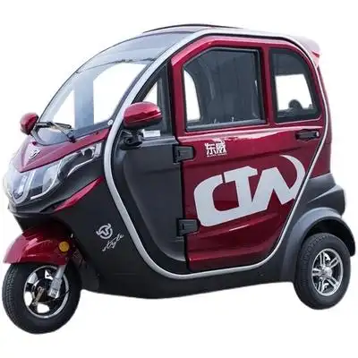 东威a6电动三轮车家用小型全封闭城市休闲代步接送孩子三人座锂电