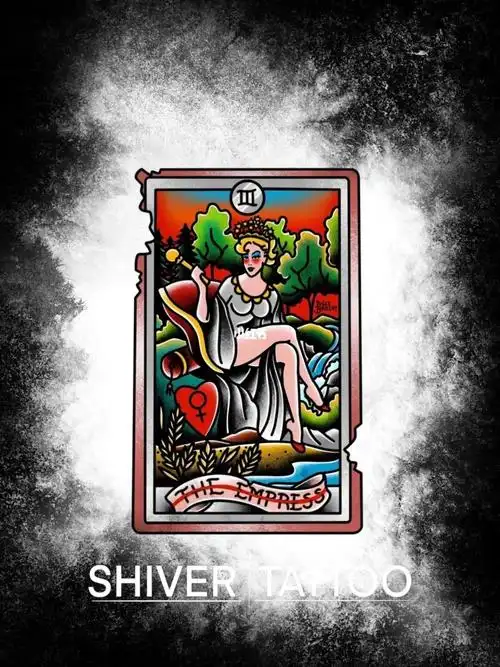 皇后 扑克_纹身_oldschool纹身_美妆_彩妆_彩妆其他