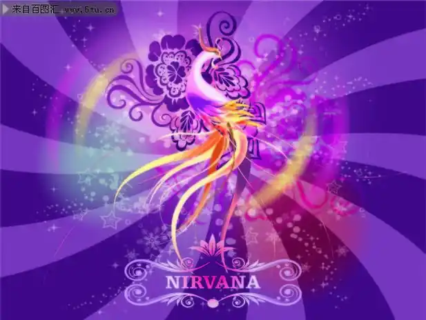 精美凤凰矢量背景,主题为凤凰,可用作中国传统图案,花纹,紫色背景