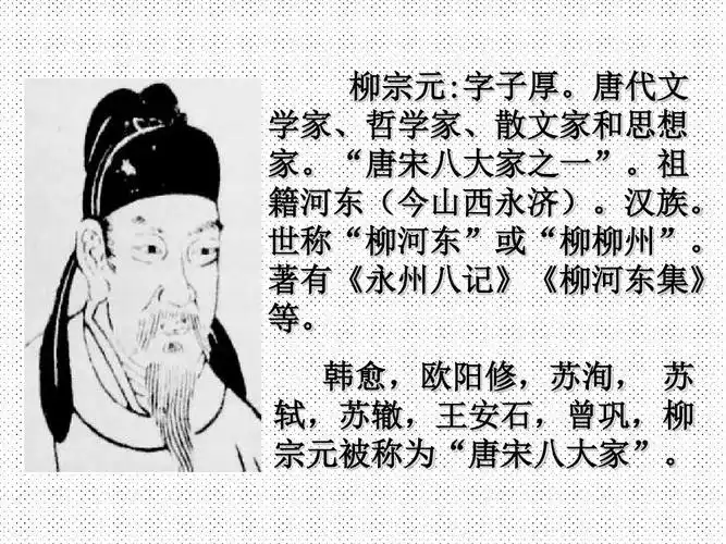 韩愈,欧阳修,苏洵, 苏 轼,苏辙,王安石,曾巩,柳 宗元被称为"唐宋八大