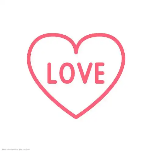 玫红色线性爱心情人节图标