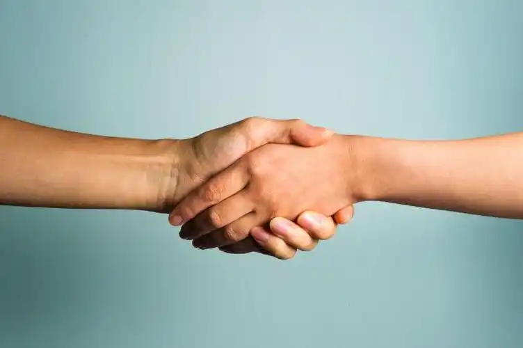 两个握手的外国商人