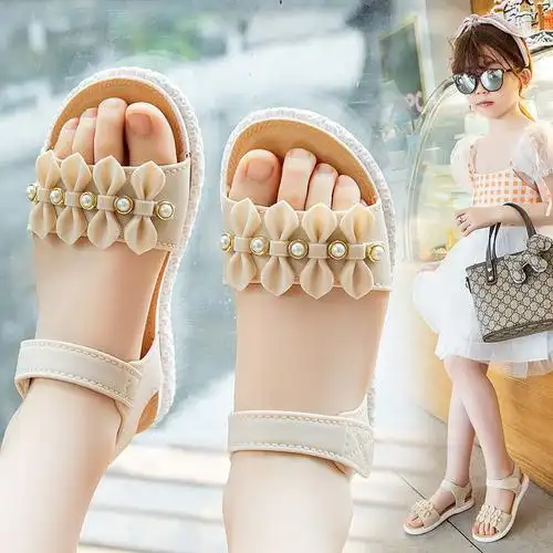 女童凉鞋2024夏季新款软底防滑小学生中大儿童女孩子防水公主凉鞋