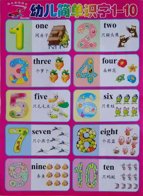 宝宝早教启蒙挂图 幼儿识数字蔬菜水果教具玩具 可混批发