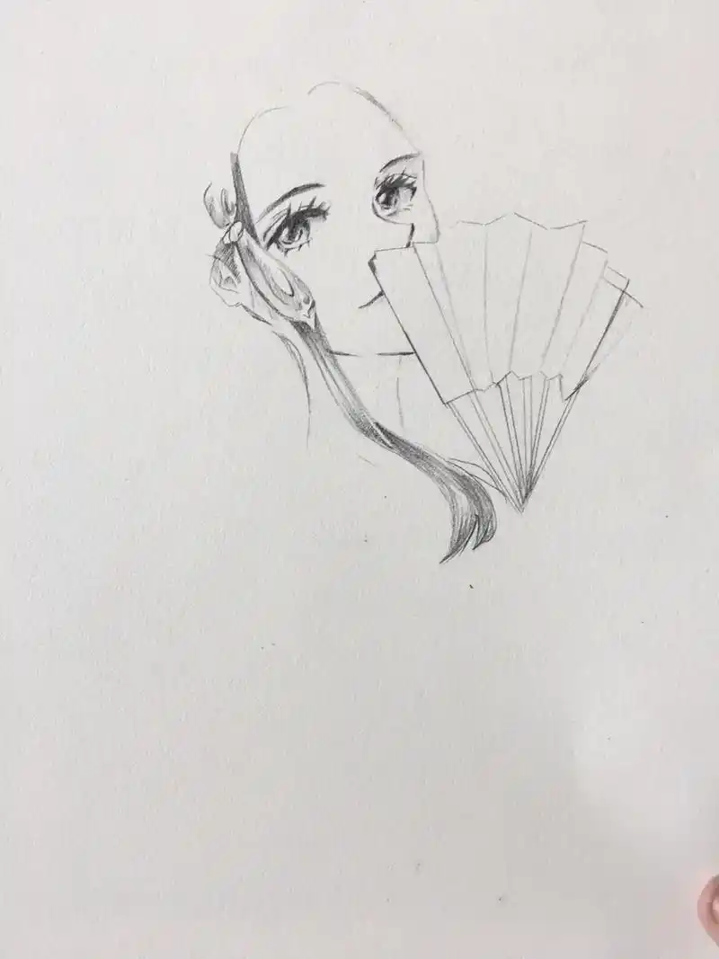 古风美人#手绘动漫人物#铅笔画 绝色花魁 - 抖音