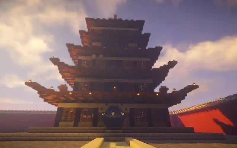 xinaiminecraft世外桃源古风中型宫殿附优美光影