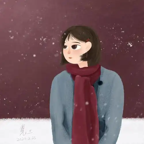 雪中等待的姑娘