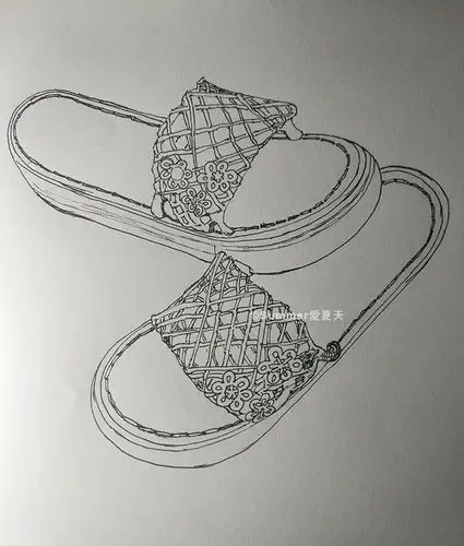 每日一绘145速写鞋子系列拖鞋
