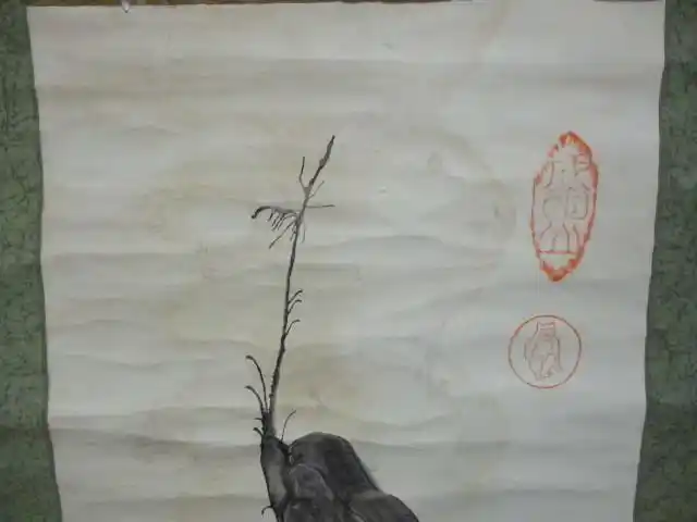 挂轴★启山★珍品へび図★肉笔★纸本★铭落款あり★縁起物★开燥