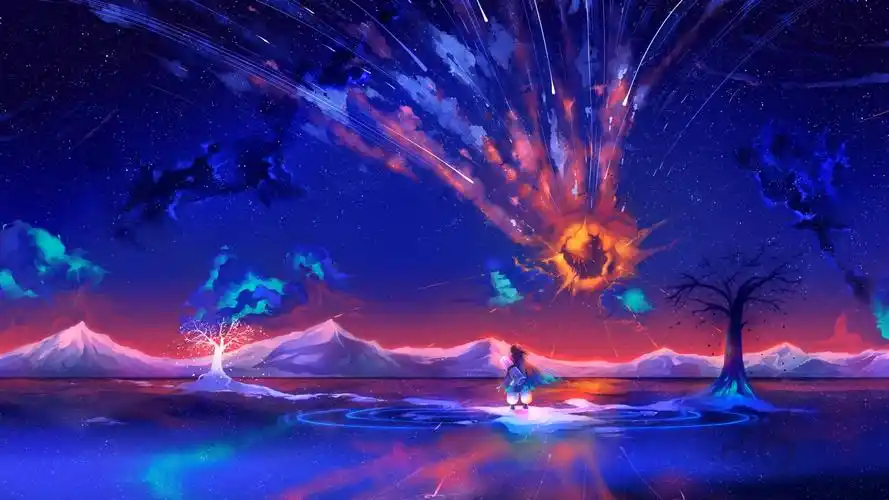 唯美动漫风景插画桌面壁纸-卡通动漫-壁纸下载-美桌网