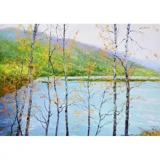 白恩哲《山水之间》一级画家风景油画横幅