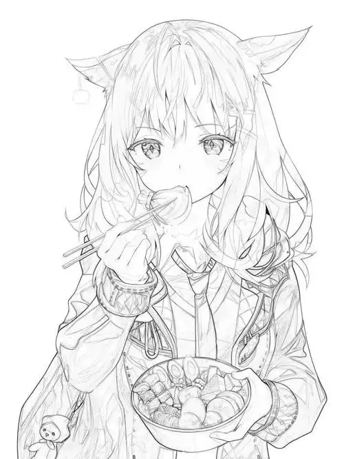 95为大家整理了一组适合新手临摹的线稿素材,整体难度不大,二次元