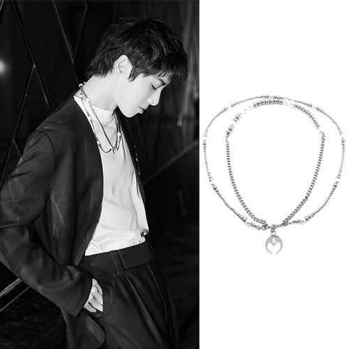 华晨晨宇花花同款蜘蛛蛛形钢珠项链套装组合搭配项链