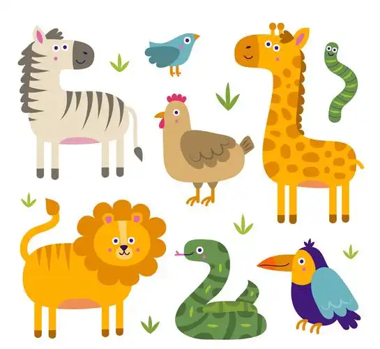 8款可爱动物矢量素材