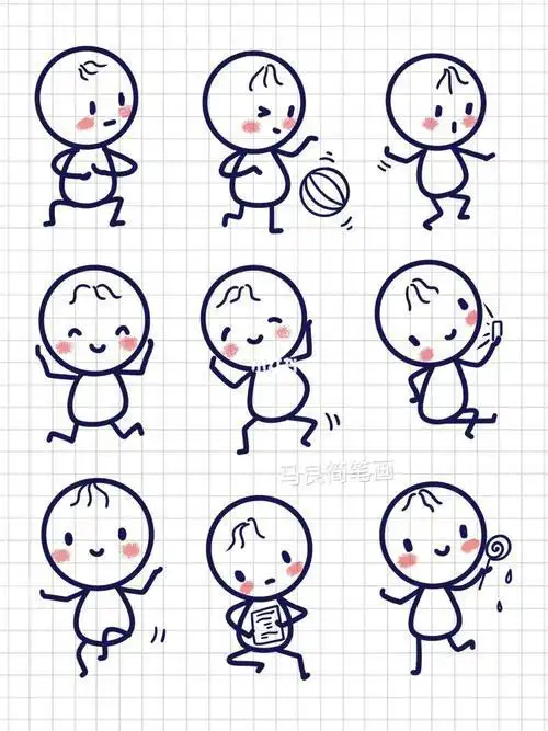 抖音手帐简笔画男孩