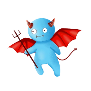 小恶魔鬼火场景骷髅绿手卡通矢量边框恶魔对话框元素卡通紫色天使恶魔