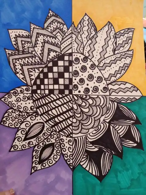 art3《向日葵线描》