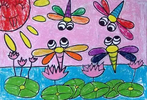 《蜻蜓戏水》/少儿绘画作品/儿童画/网络美术馆_中国少儿美术教育网