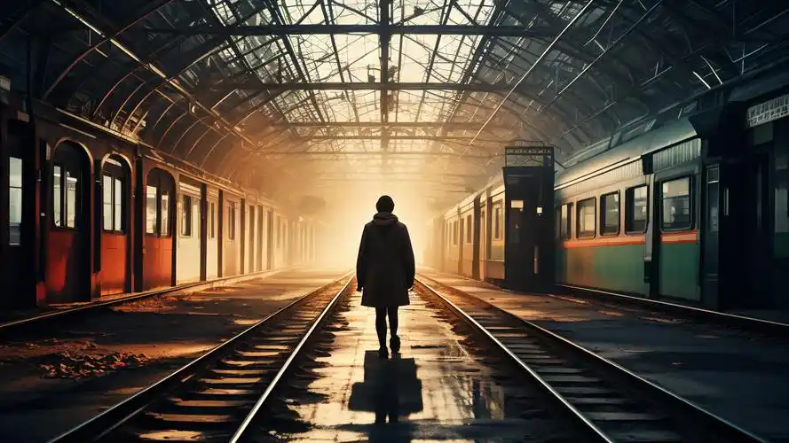 离开的背景图,车站旁的离别🚉💔