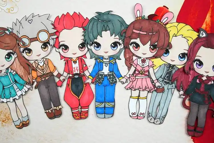 斗罗大陆手工贴纸,卡通马红俊q版纸娃娃手绘教程