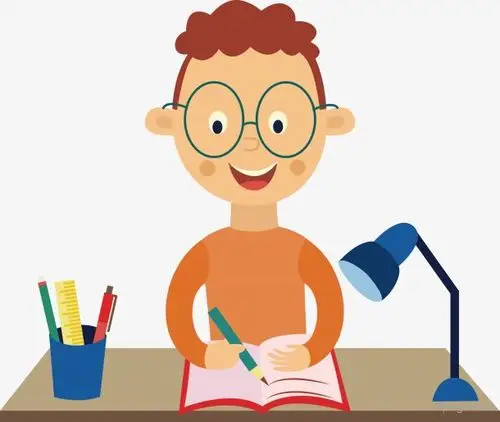 写作业的卡通男孩png素材透明免抠图片-卡通手绘