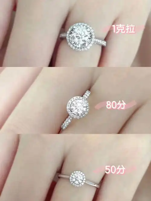 钻石大小没概念757150分到1克拉上手对比来啦