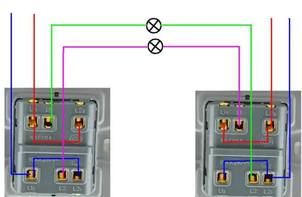 二开双控开关接线图接线时要遵守规定选用对应颜