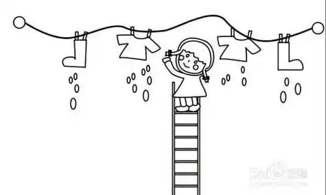 小女孩洗衣服简笔画既简单又漂亮