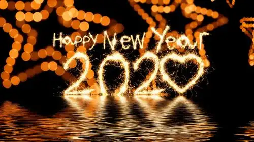 2020新年快乐酷炫烟花艺术字,艺术壁纸-回车桌面