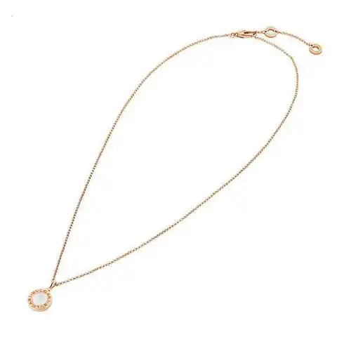 bvlgari宝格丽bvlgari系列经典款圆形18k金玫瑰金镶白贝母项链350553