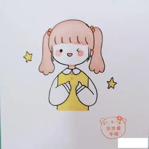 来咯卡通画人物简笔画|简单可爱女孩卡通手绘人物头像教程简笔画教程