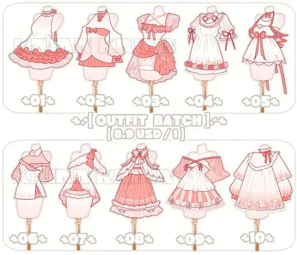 绘画参考二次元衣服设计剪裁参考