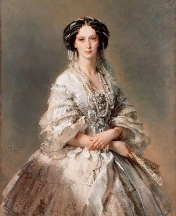 德国学院艺术派温特哈尔特笔下的欧洲贵妇肖像油画欣赏