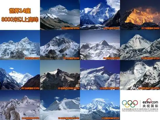 资料世界14座8000米以上高峰