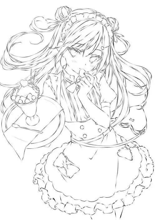 二次元少女手绘线稿 手绘临摹的最佳选择