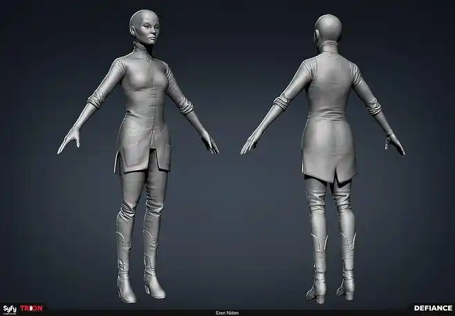 trion工作室出品的精彩角色2-游戏低模-微元素element3ds - powered