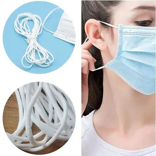 现货3mm一次性口罩绳耳带松紧弹力挂耳带油芯绳圆口罩带挂耳绳-阿里巴